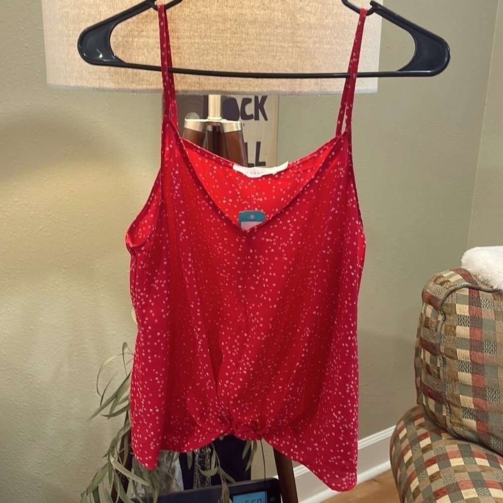 Lush Devon Knot Front Cami Crop Blouse M